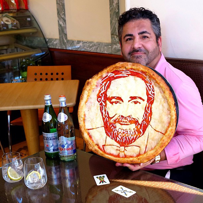 Гастрономическое искусство: пицца с изображением знаменитостей domenico crolla, Доменико Кролл, Bella Napoli, пицца
