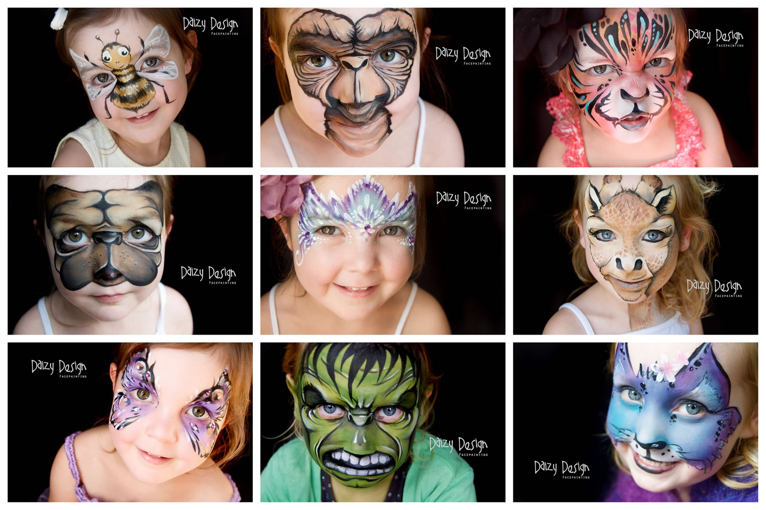 daizy design, кристи льюис, рисунки на лицах 