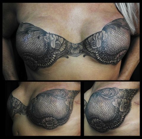 Татуировки, тату, на женской, груди, шрам, мастэктомия, женщины, рак, операции