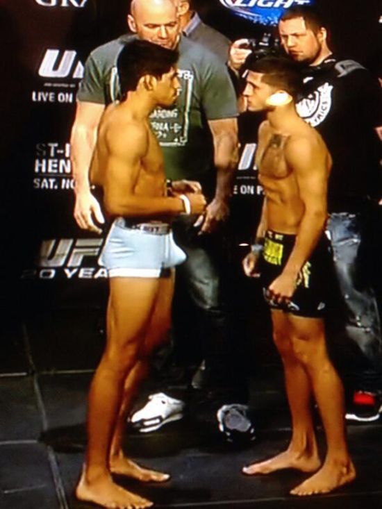 Взвешивание,накануне, боя, эрекция, Уилл Кампузано, Will Campuzano, Серджио Петтис, Sergio Pettis, UFC, смешанные единоборства