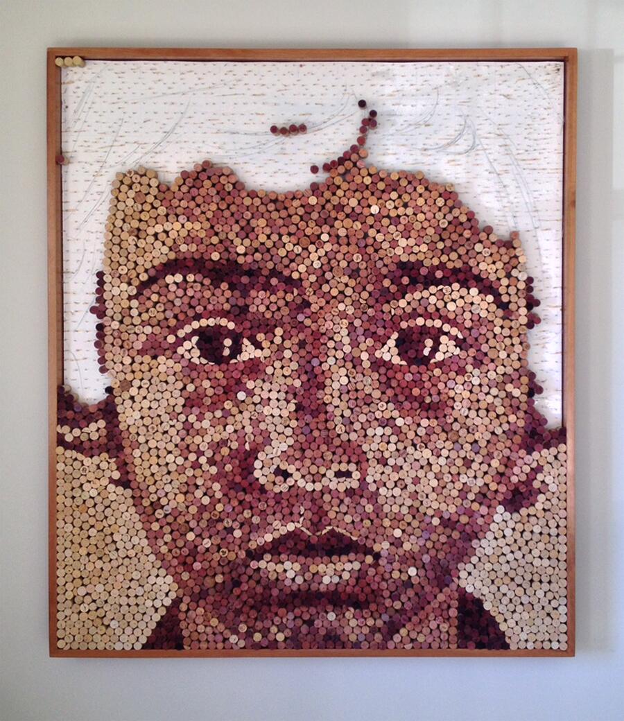 Портреты, винные пробки, Скотт Гандерсен, Scott Gundersen