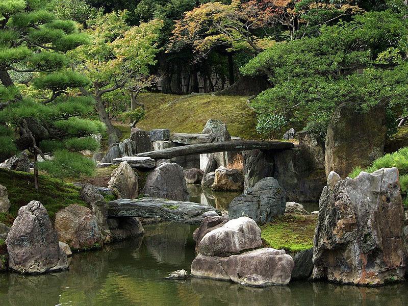 сады замка нидзё япония