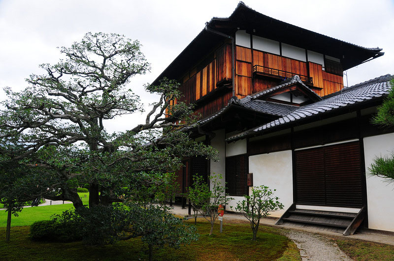 сады замка нидзё япония