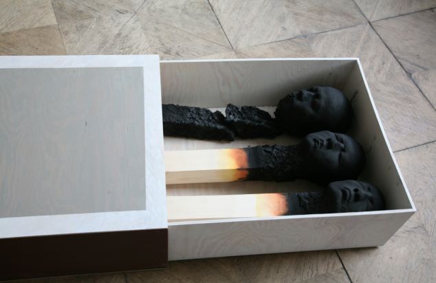 Спички, человеческие, лица, выставка, скульптуры, Matchstick Men