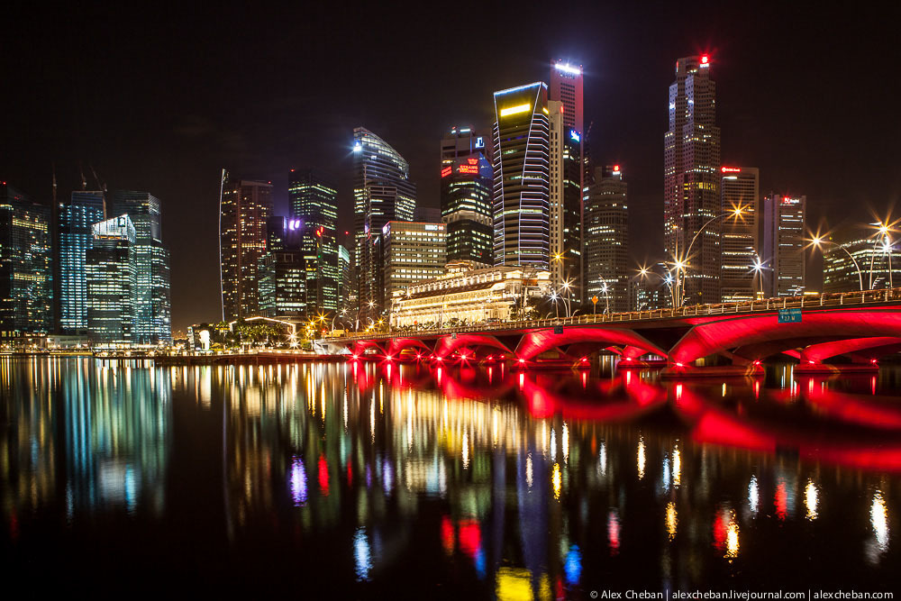 Чудесный Сингапур в свете ночи Сингапур ночью , фото , Свиссотель