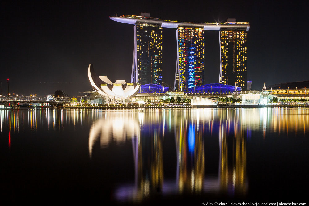 Чудесный Сингапур в свете ночи Сингапур ночью , фото , Свиссотель