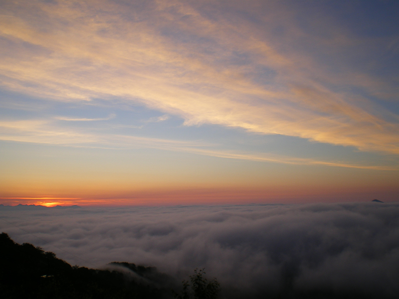 терасса Ункай, облака, япония