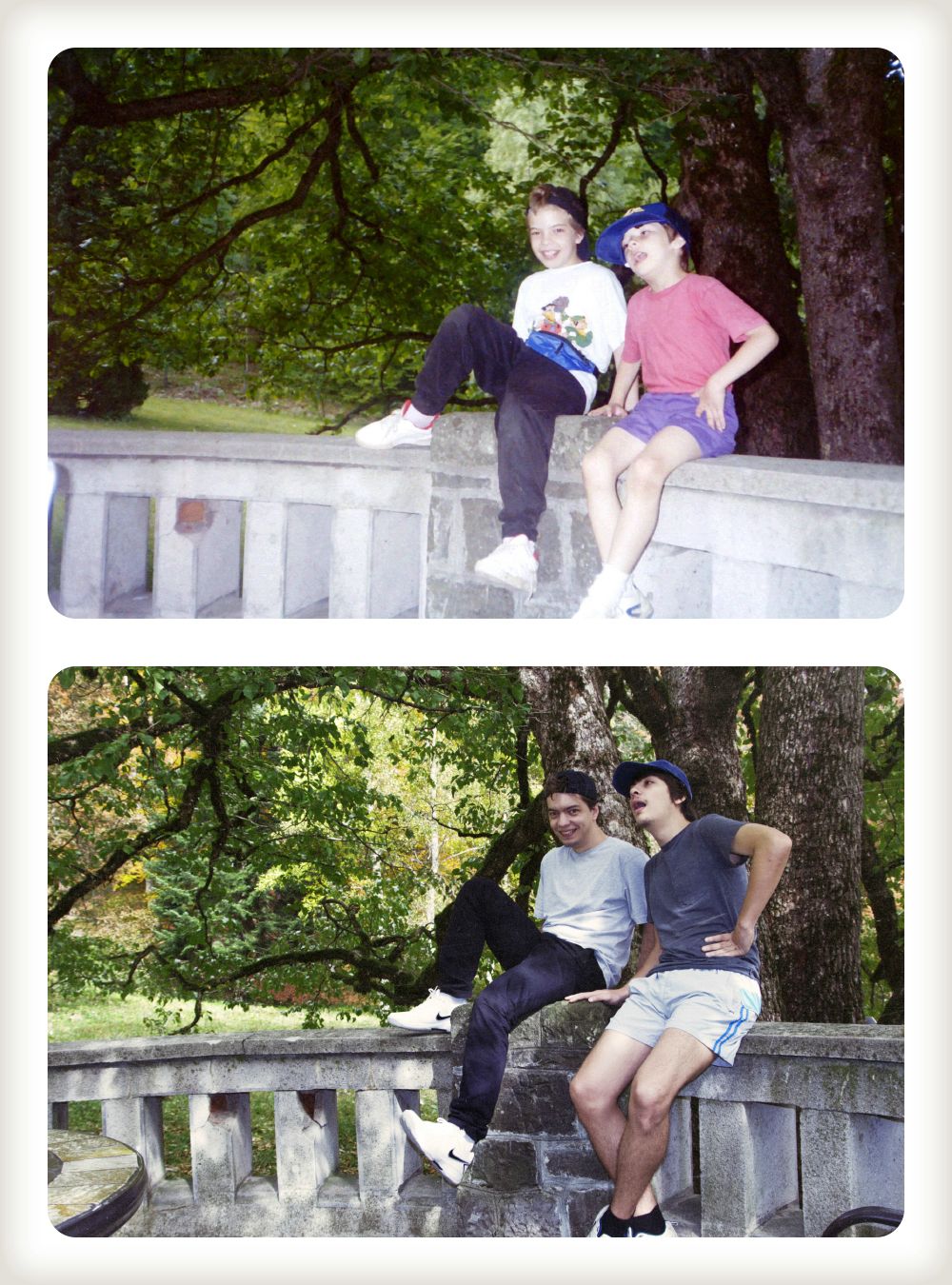 Два брата воссоздали свои детские снимки в подарок маме Два брата, фото через 20 лет, воссоздали, детские снимки,подарок маме,Toma и Paul Alexandru