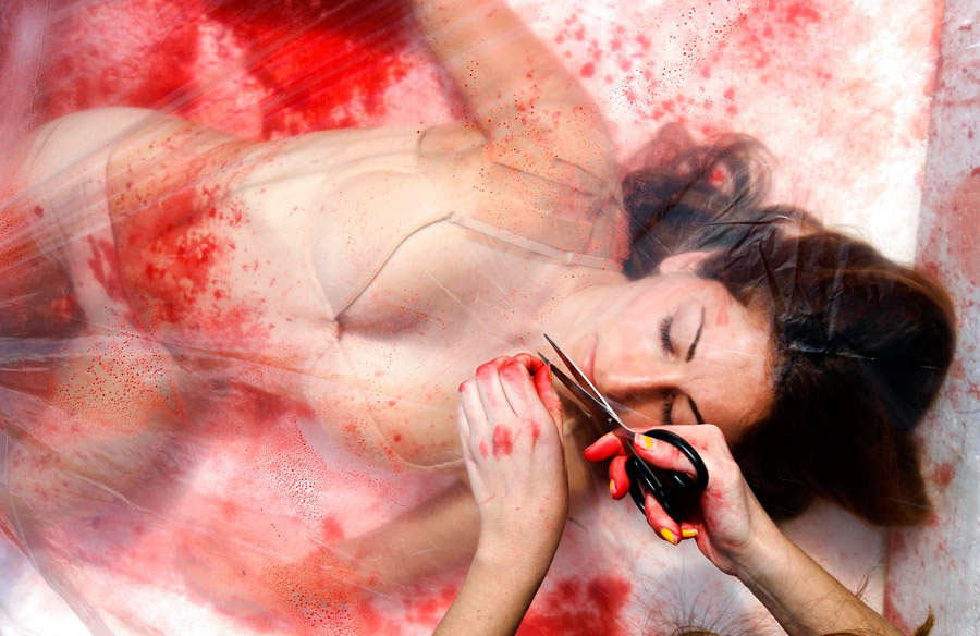 Жуткий флэшмоб: Флешмоб, человеческое, мясо, Барселона,