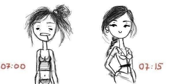 типичное утро девушки, женское утро, девушка с утра 