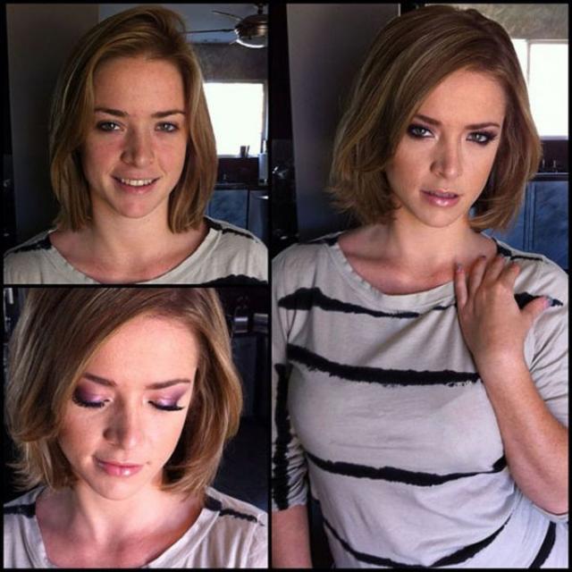 Порнозвезды до и после, макияж