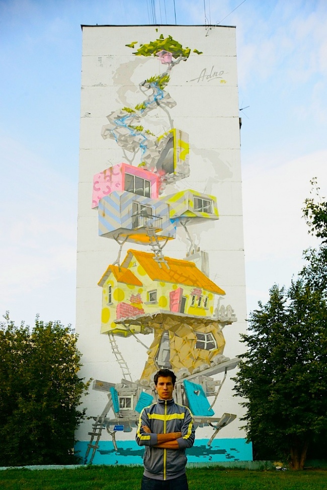 Лучшие примеры уличного искусства в России за 2013 год стрит-арт, уличные художники, рисунки на стенах, Лучшие примеры уличного искусства, Россия, 2013 год