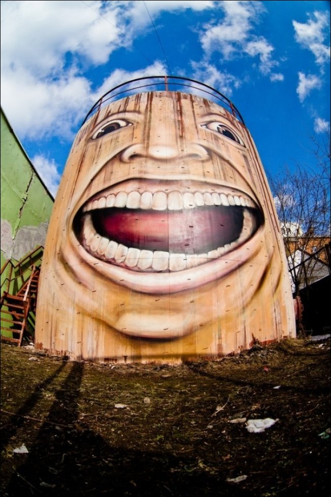 Лучшие примеры уличного искусства в России за 2013 год стрит-арт, уличные художники, рисунки на стенах, Лучшие примеры уличного искусства, Россия, 2013 год