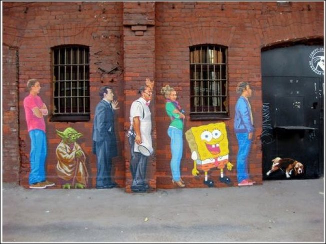 Лучшие примеры уличного искусства в России за 2013 год стрит-арт, уличные художники, рисунки на стенах, Лучшие примеры уличного искусства, Россия, 2013 год