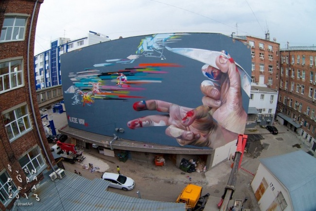 Лучшие примеры уличного искусства в России за 2013 год стрит-арт, уличные художники, рисунки на стенах, Лучшие примеры уличного искусства, Россия, 2013 год