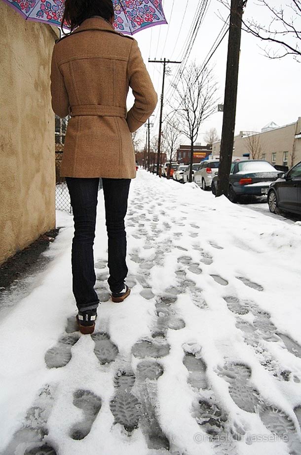 Обувь, оставляющая, следы, животных, медведя, шлепки, на песке, на снегу