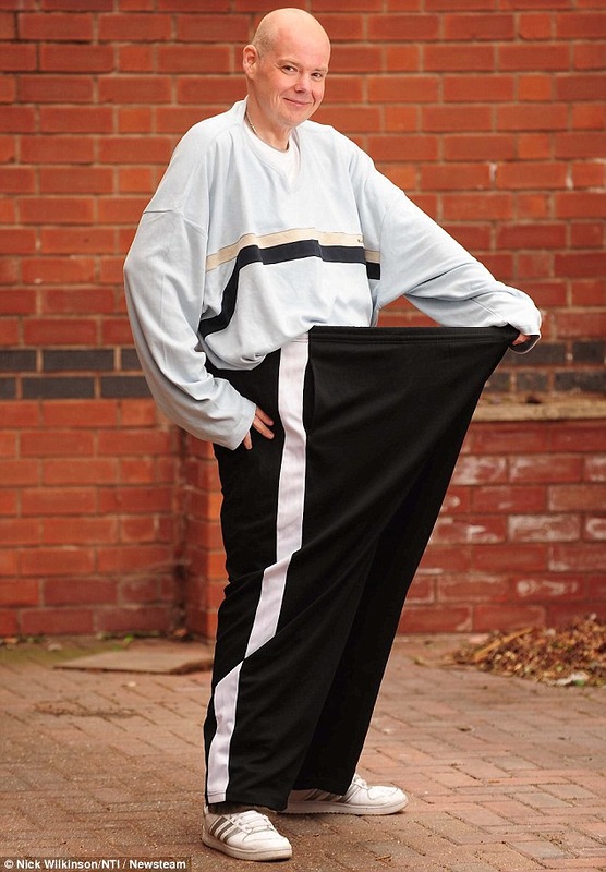 он смог, мужчина очень похудел