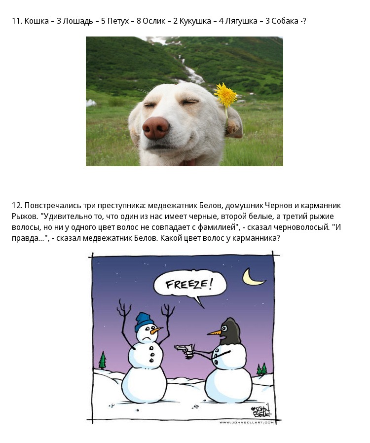 Интересные, задачки, на сообразительность. Проверь себя