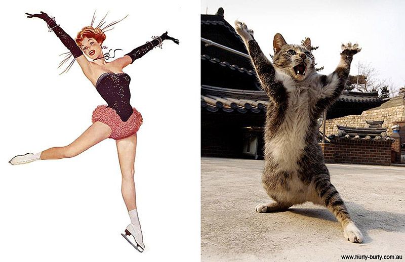 Коты, в пин-ап девушки, ретро-плакат, Cats That Look Like Pin Up Girls, Hurly-Burly