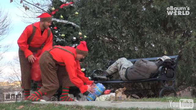 Рождественское чудо, доброе дело, для одинокого бездомного