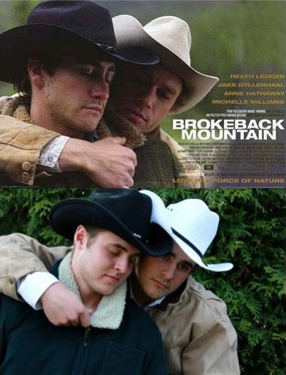 парни воссоздают плакаты кино, ребята повторяют плакаты фильмов