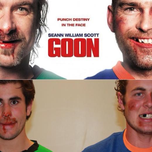 парни воссоздают плакаты кино, ребята повторяют плакаты фильмов