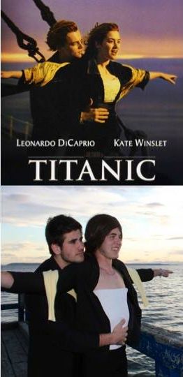 парни воссоздают плакаты кино, ребята повторяют плакаты фильмов