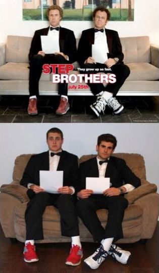 парни воссоздают плакаты кино, ребята повторяют плакаты фильмов