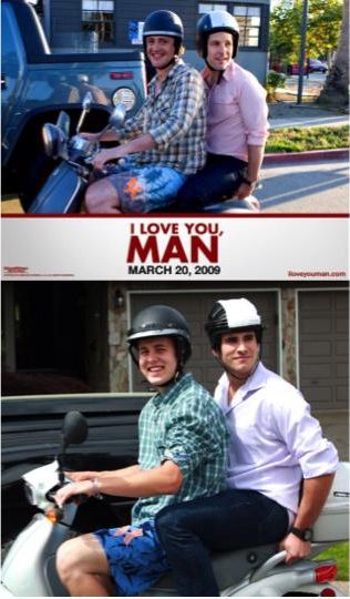 парни воссоздают плакаты кино, ребята повторяют плакаты фильмов