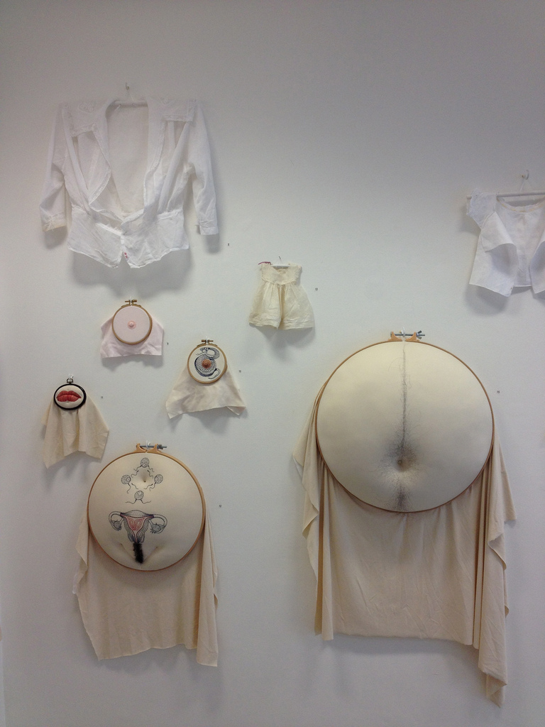 Салли Хеветт, Sally Hewett, Художница вышивает волосатые соски, растяжки, целлюлит 