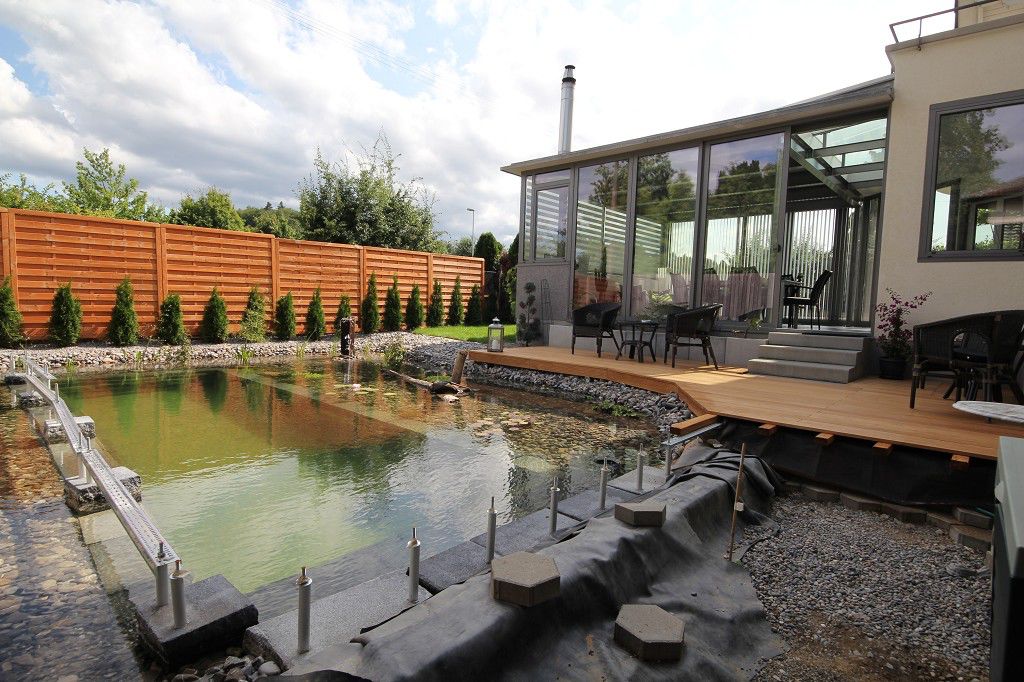 бассейн на заднем дворе, бассейн своими руками, бассейн дома