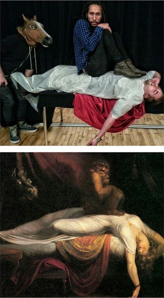 парни пародируют знаменитые картины, Крис и Франсиско пародируют картины