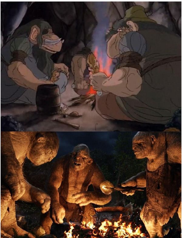 Хоббит, актеры против против персонажей мультфильма 