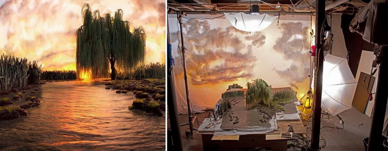 пейзажи, рукотворные, объямные иллюстрации, Matthew Albanese