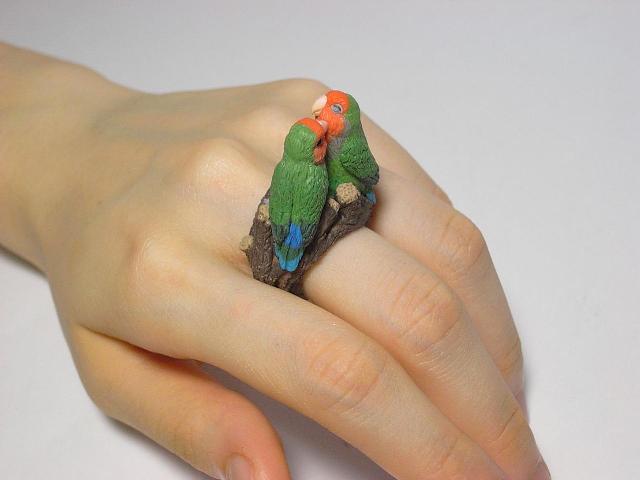 Очаровательные кольца в виде животных от Дзиро Миура животные кольца, художник Дзиро Миура, Jiro Miura, скульптуры из полимерной шлины