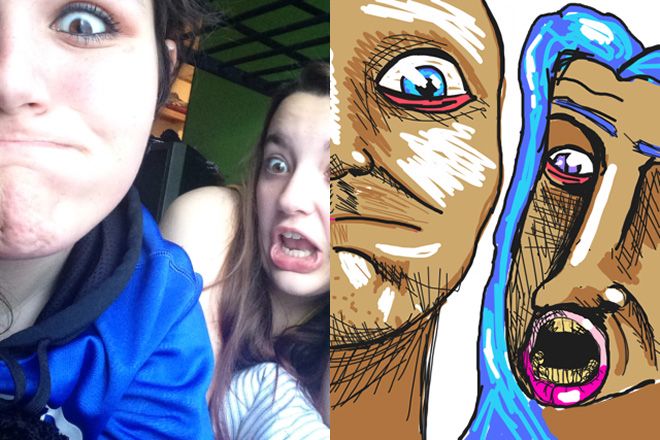 пародия на чужие селфи, пародия на самострелы