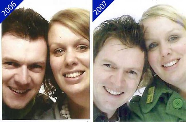 Giles Paley-Phillips, Michell Paley-Phillips, Мишель и Джайлс Палей-Филлипс,каждый год в фотокабинке, пара фотографируется каждый год