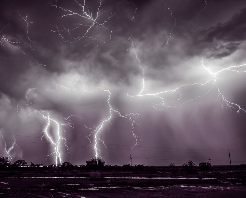 Надвигающиеся бури, надвигающийся шторм, красивые молнии, красивая гроза, мощь природы