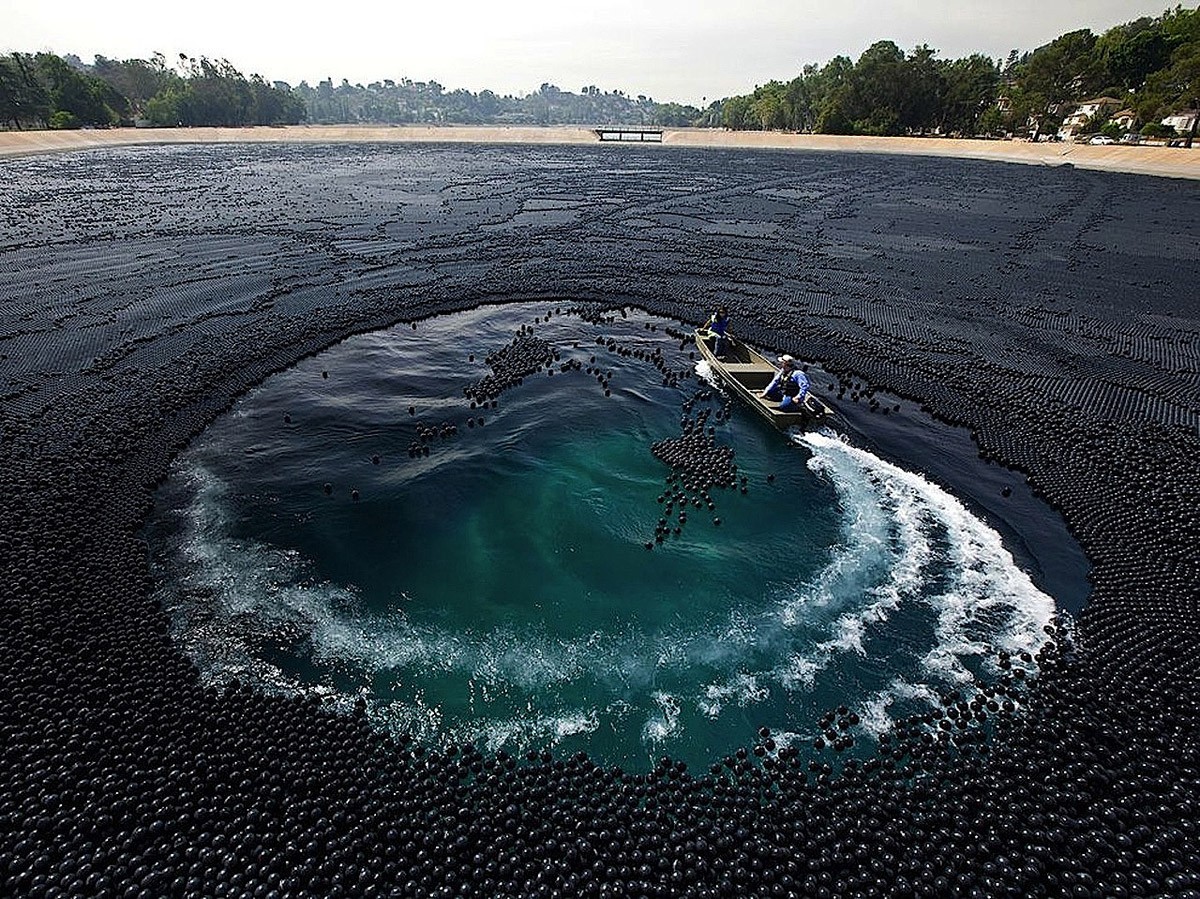 Фото самой опасной. Черные шарики в водохранилище Лос-Анджелеса. Лос Анджелес водохранилище. Водохранилище в Лос Анджелесе с черными шарами. Битумные озера Лос Анджелес.
