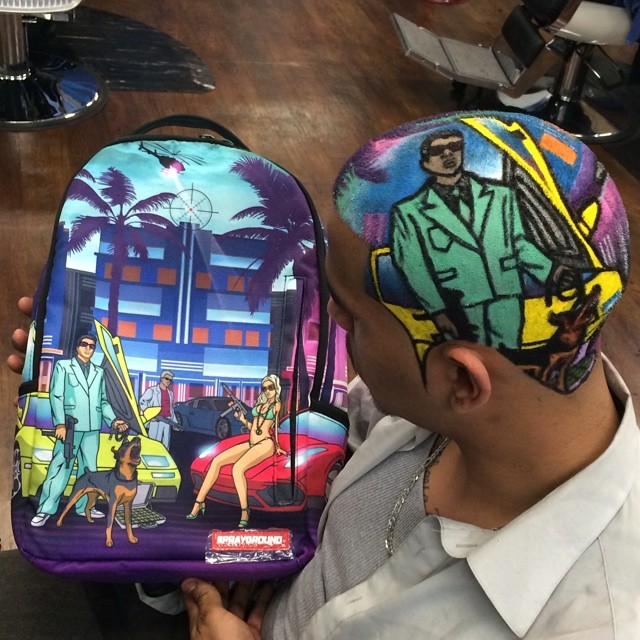 Парикмахер выстригает портреты, произведения искусство на головах, парикмахер стрижет картины, Роб Феррел, Rob Ferrel