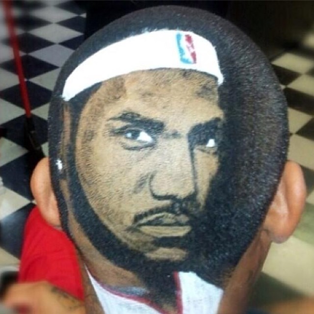 Парикмахер выстригает портреты, произведения искусство на головах, парикмахер стрижет картины, Роб Феррел, Rob Ferrel