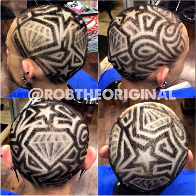 Парикмахер выстригает портреты, произведения искусство на головах, парикмахер стрижет картины, Роб Феррел, Rob Ferrel