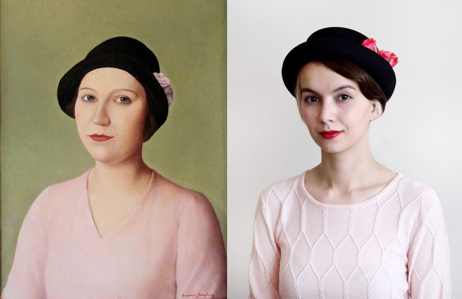 копирует стиль и позы девушек с портретов, копирует стиль и позы девушек с картин,  С картины,From a Painting