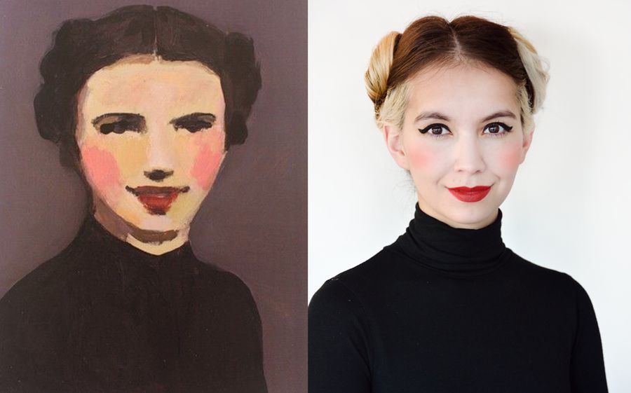 копирует стиль и позы девушек с портретов, копирует стиль и позы девушек с картин,  С картины,From a Painting