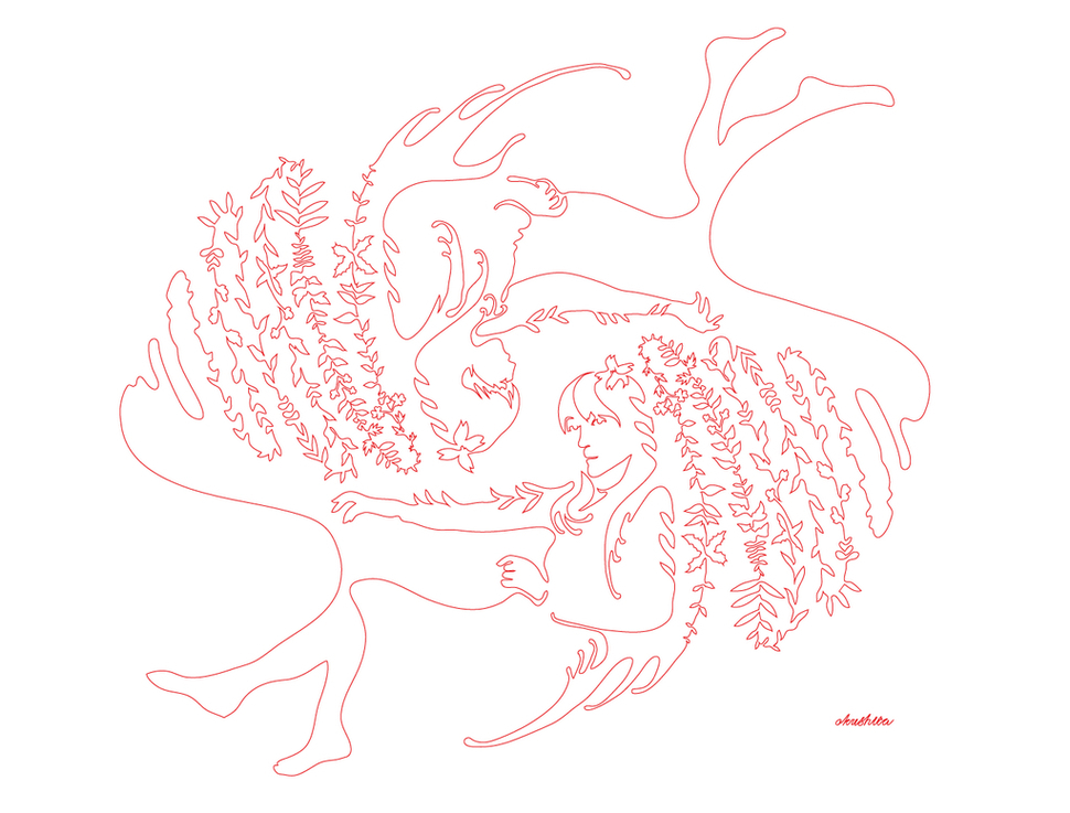 Казухико Окушита, Kazuhiko Okushita, рисунки одной непрерывной линией