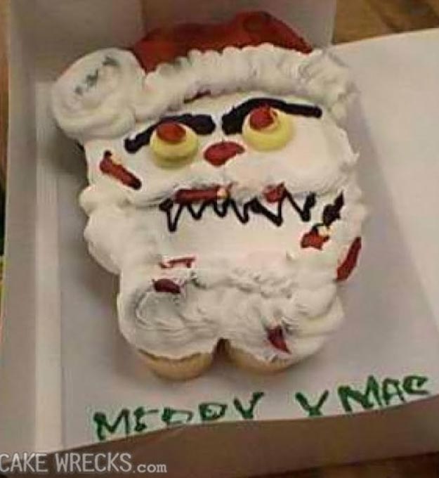 Рождественские торты, которые будут преследовать вас в кошмарах кошмарные рождественские торты, смешные рождественские торты, неудачные торты на рождество