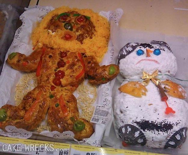 Рождественские торты, которые будут преследовать вас в кошмарах кошмарные рождественские торты, смешные рождественские торты, неудачные торты на рождество