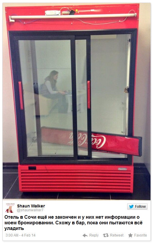Сообщения от негодующих иностранных туристов прибывших на Олимпиаду Сочи 2014 Гневные, Twitter,сообщения, иностранцев, неготовы, отели, в Сочи, 2014, олимпиада