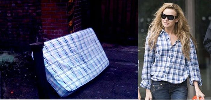 знаменитости, старые матрасы, звезды одеваются как матрасы