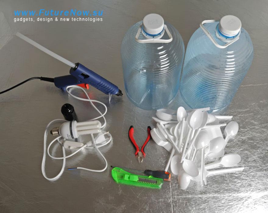 люстра своими руками, люстра из подручных материалов, 